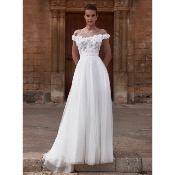 Top de mariée E 486 fleurs 3D T 36 à 46
