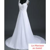 Destockage Robe de marie Romane T 42, 44, 48 blanche 