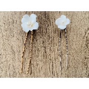 Lot de 6 épingles à cheveux de mariage céramique argenté