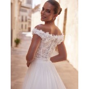 Top de mariée E 486 fleurs 3D T 36 à 46
