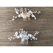 Peigne de mariée céramique doré ou argenté