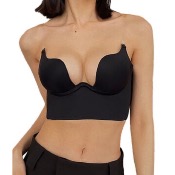Soutien-gorge couleur chair ou noir pour dos-nu et décolleté plongeant