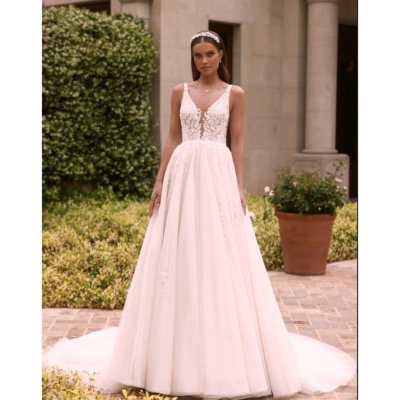 Nouveauté ! Robe de mariée Clorinde T 36 à 52, Bianco Evento paillettes