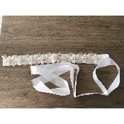 Ceinture de mariée fleurs, strass et satin