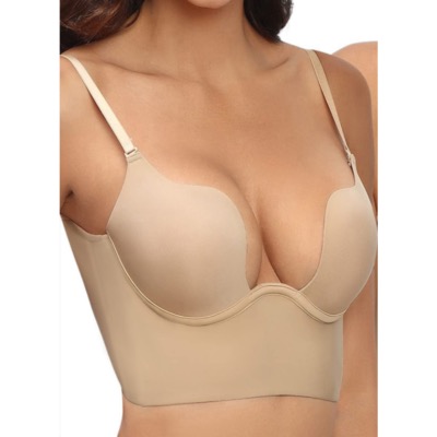 Soutien-gorge couleur chair pour dos-nu et décolleté plongeant