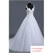 Destockage Robe de mariée Anaelle blanche T 36, 42, 46, 50 bretelles 