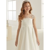 Robe de cérémonie fille en dentelle et tulle 7 à 13 ans