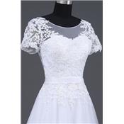 Destockage! Robe de marie Giulia T 40, 44 ou 48 blanche avec manches courtes