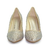 Chaussures de mariée Champagne et Strass, Talon de 8 cm
