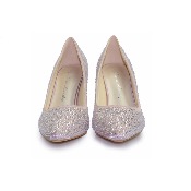 Chaussures de Mariage Rose et Strass, Talon 8 cm