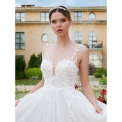 Nouveauté !!! Robe Morganite ivoire tulle broderies princesse champêtre Bianco Evento T 36 à 48