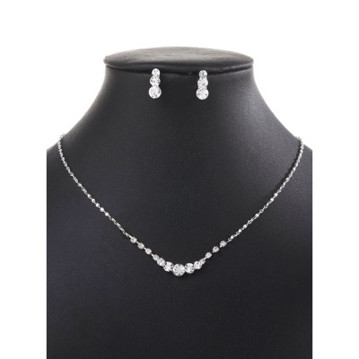 Parure de mariage Simplicity strass collier et boucles d’oreilles