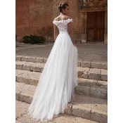 Top de mariée E 486 fleurs 3D T 36 à 46