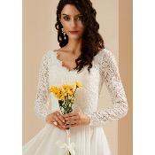 Déstockage Robe de mariée Diane T 48 et 52 manches longues ivoire