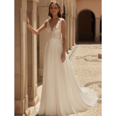 Robe de mariée Fluorite Ivoire mousseline T 36 à 50