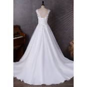 Robe de mariée Rosie avec Bretelles larges Laçage Broderies Perles Tulle T 32 à 54