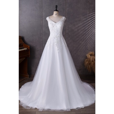 Robe de mariée Rosie avec Bretelles larges Laçage Broderies Perles Tulle T 32 à 54