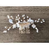 Peigne de mariée céramique doré ou argenté