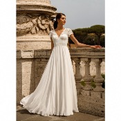 Destockage Robe de mariée Louise, marque Ellebeline T 36, 40, 42 ivoire