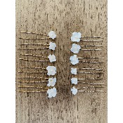 Lot de 6 épingles à cheveux de mariage céramique argenté