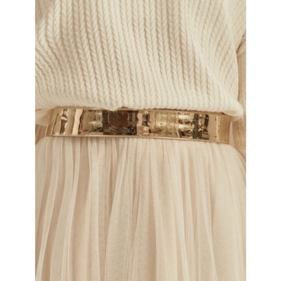Ceinture de mariage style métallique doré ou argenté