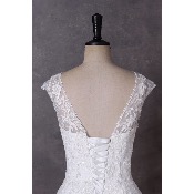 Robe de mariée Rosie avec Bretelles larges Laçage Broderies Perles Tulle T 32 à 54
