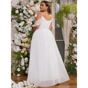 Robe de mariée Anna, tulle, dentelle T 48 avec jupon inclus 