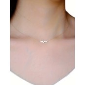 Collier fin doré et zircone, motif de 2,2 cm