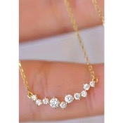 Collier fin doré et zircone, motif de 2,2 cm