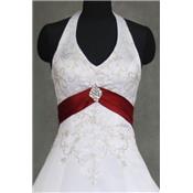 Destockage, Robe de mariée Mérédith T 38 ou 42 blanche et bordeaux 