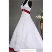 Destockage, Robe de mariée Mérédith T 38 ou 42 blanche et bordeaux 