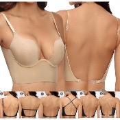 Soutien-gorge couleur chair pour dos-nu et décolleté plongeant
