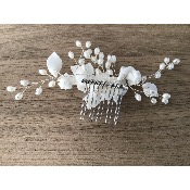 Peigne de mariée céramique doré ou argenté